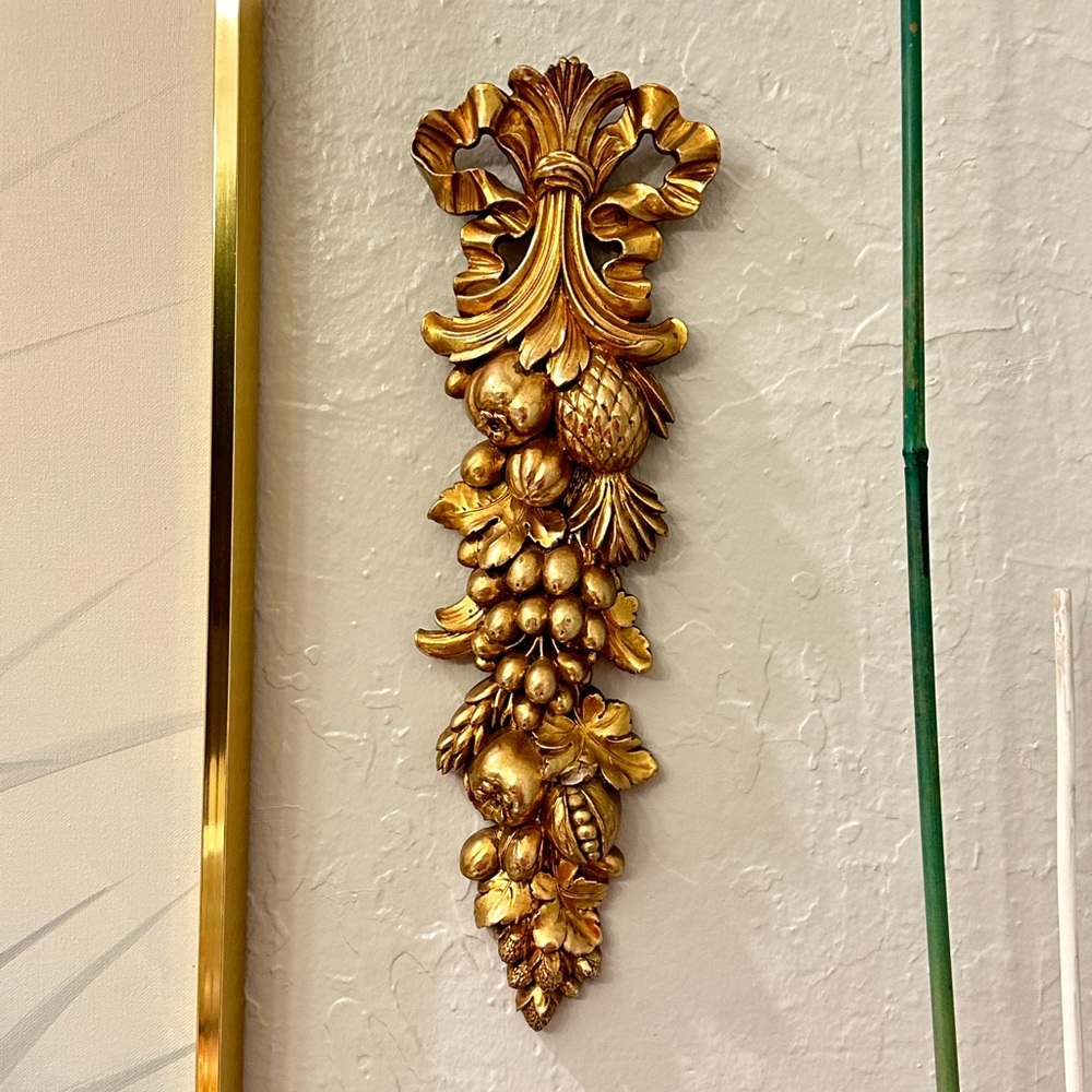 Vintage Syracuse Ornamental Syroco Fruits motif Wall Plaque
